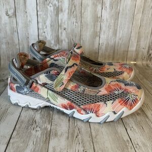 Allrounder Mephisto Niro Athletic Sandal Floral Mesh Burnt Orange Women’s Size 9